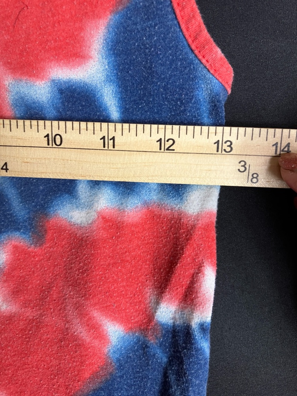 Girls Red & Blue Tie-Dye Star Fringe Tank Top - Picture 4 of 8